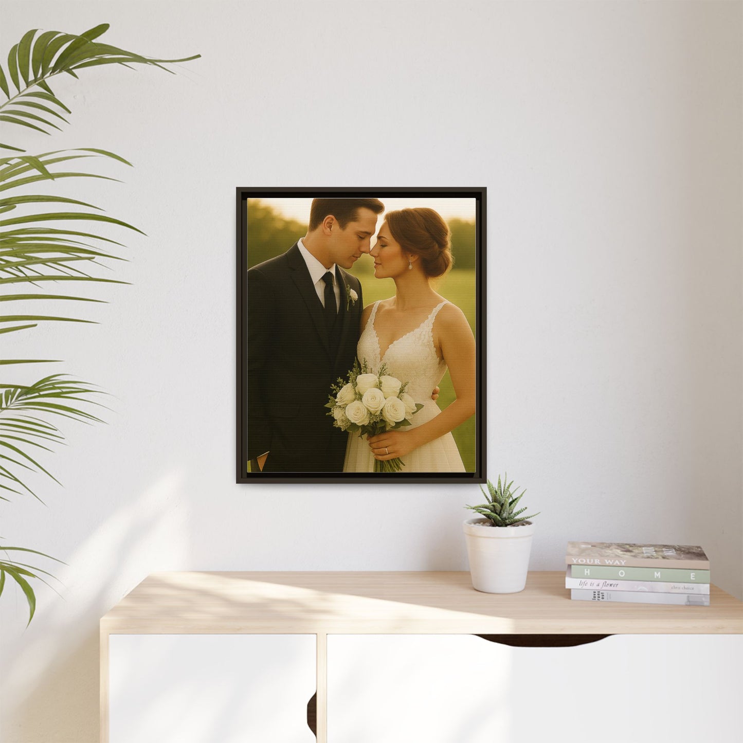 Custom Wedding Frame Vertical Matte Canvas