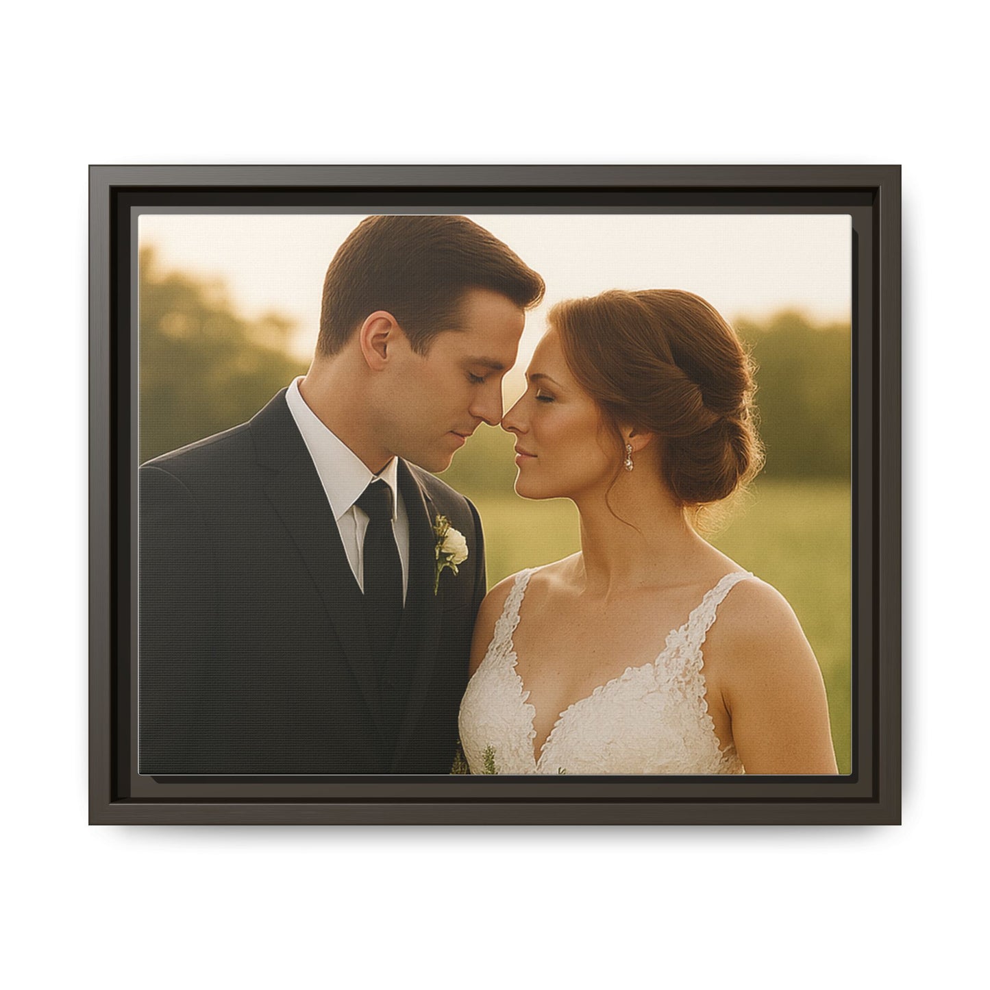 Custom Wedding Frame Horizontal Matte Canvas