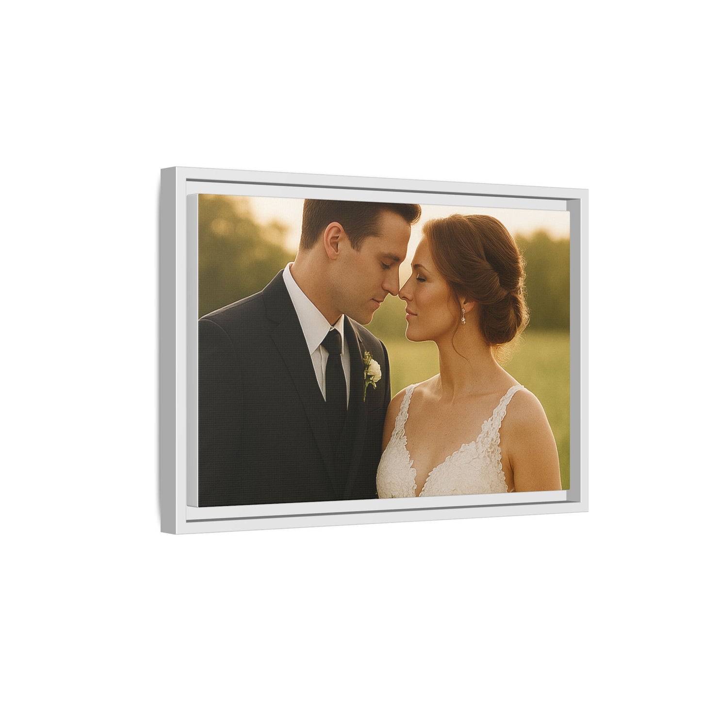 Custom Wedding Frame Horizontal Matte Canvas