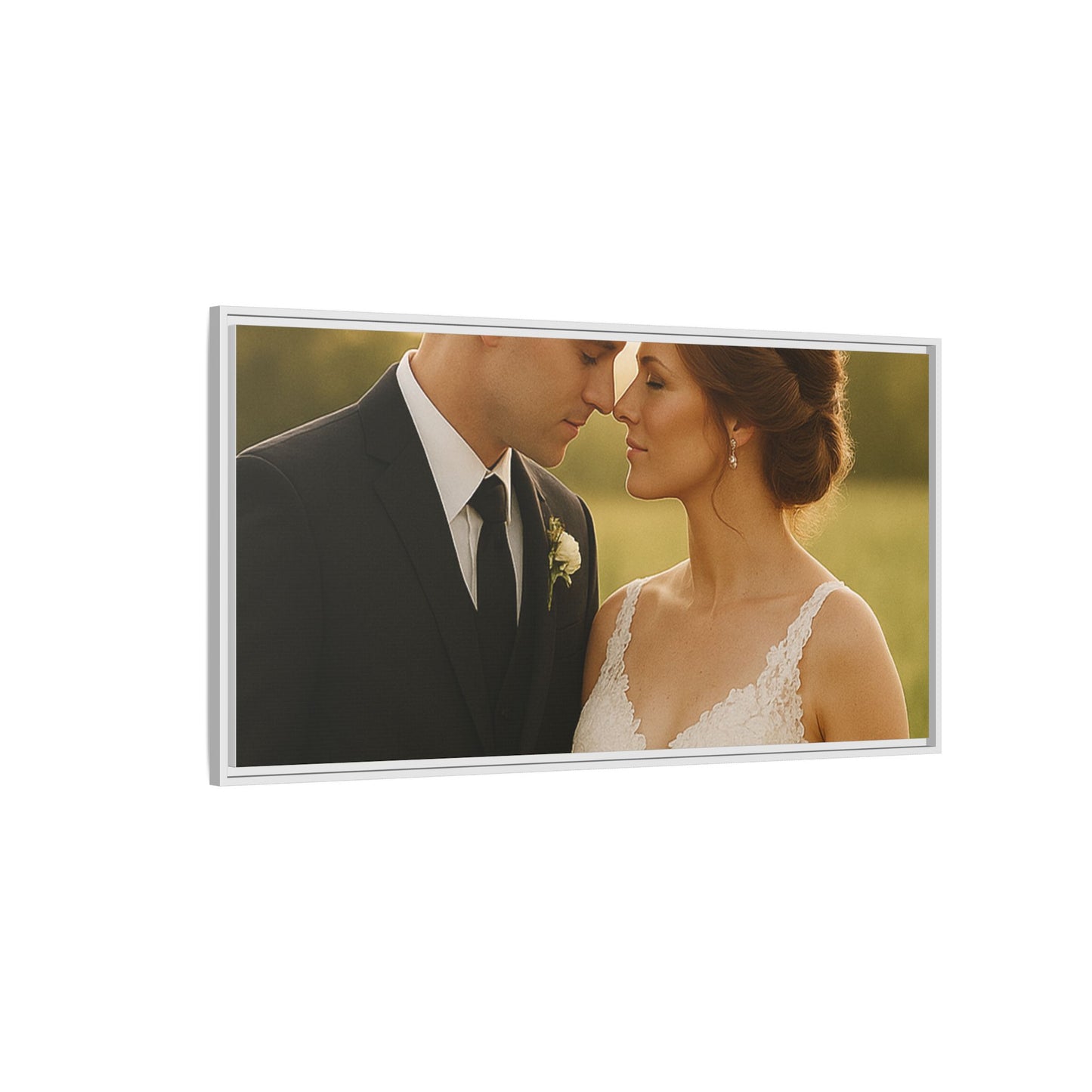 Custom Wedding Frame Horizontal Matte Canvas