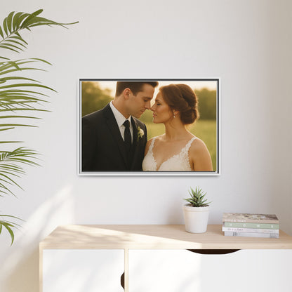 Custom Wedding Frame Horizontal Matte Canvas