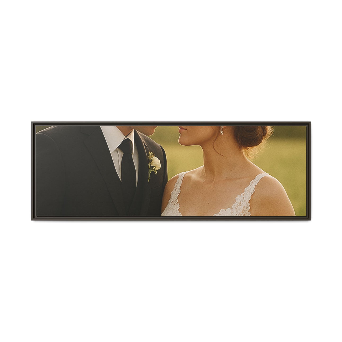 Custom Wedding Frame Horizontal Matte Canvas