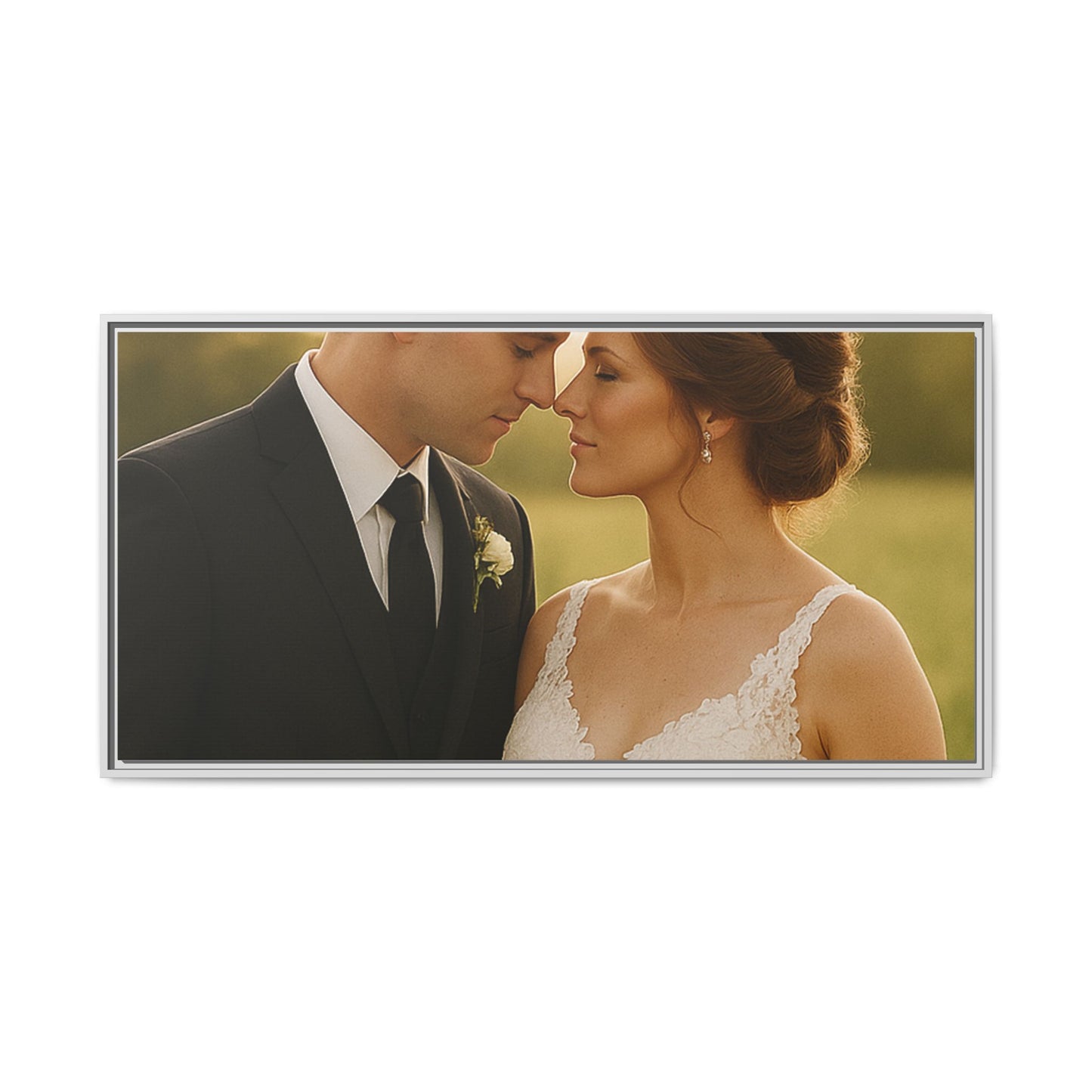 Custom Wedding Frame Horizontal Matte Canvas
