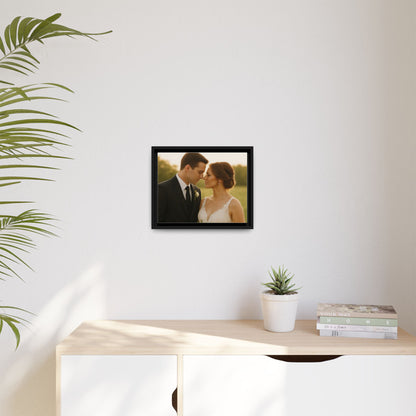 Custom Wedding Frame Horizontal Matte Canvas