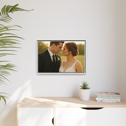 Custom Wedding Frame Horizontal Matte Canvas
