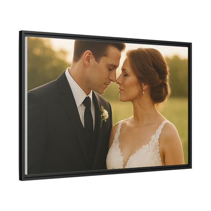 Custom Wedding Frame Horizontal Matte Canvas