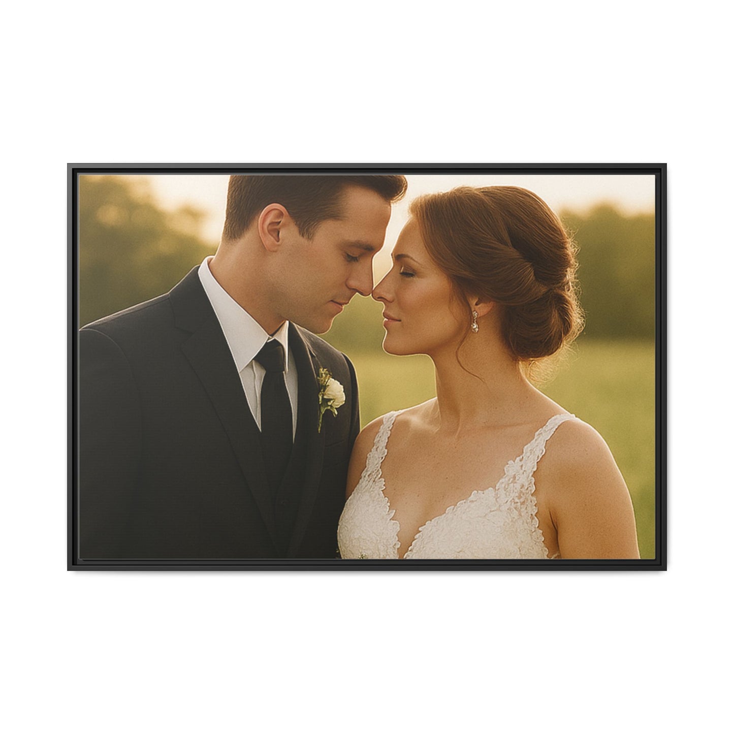 Custom Wedding Frame Horizontal Matte Canvas