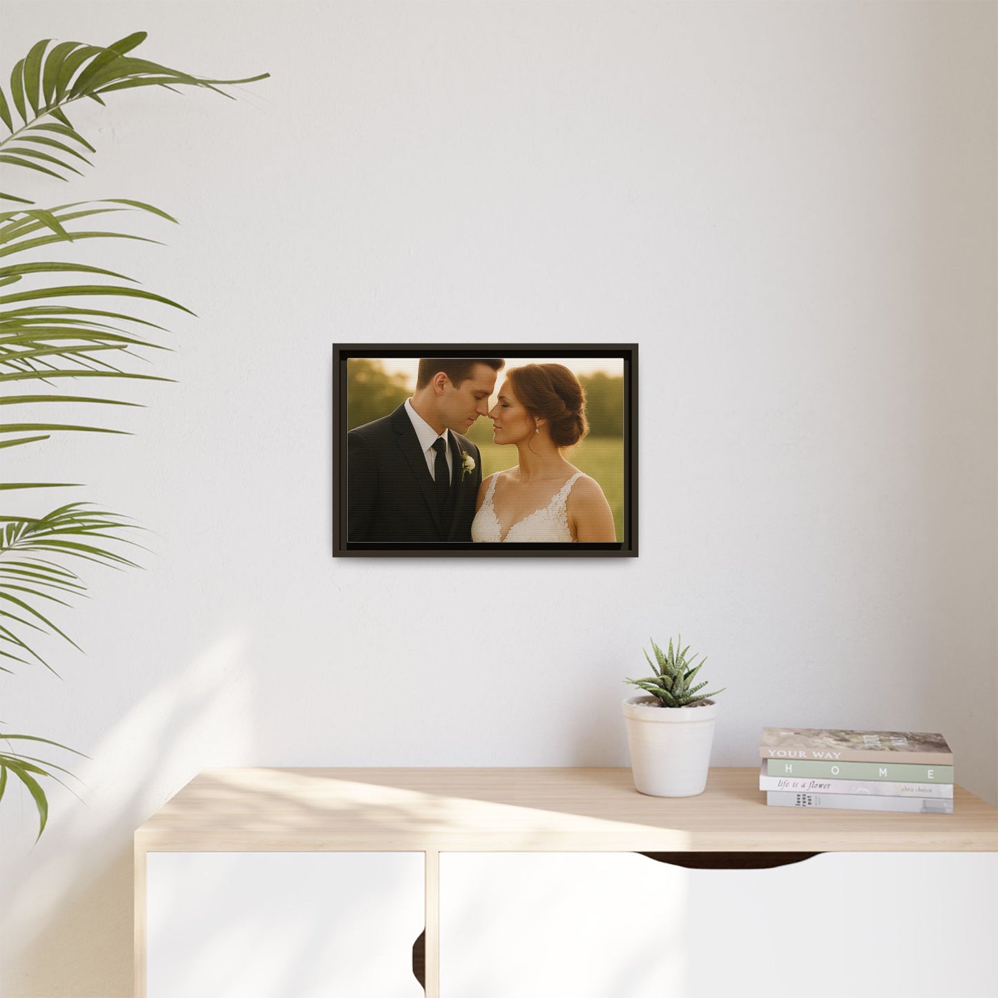 Custom Wedding Frame Horizontal Matte Canvas