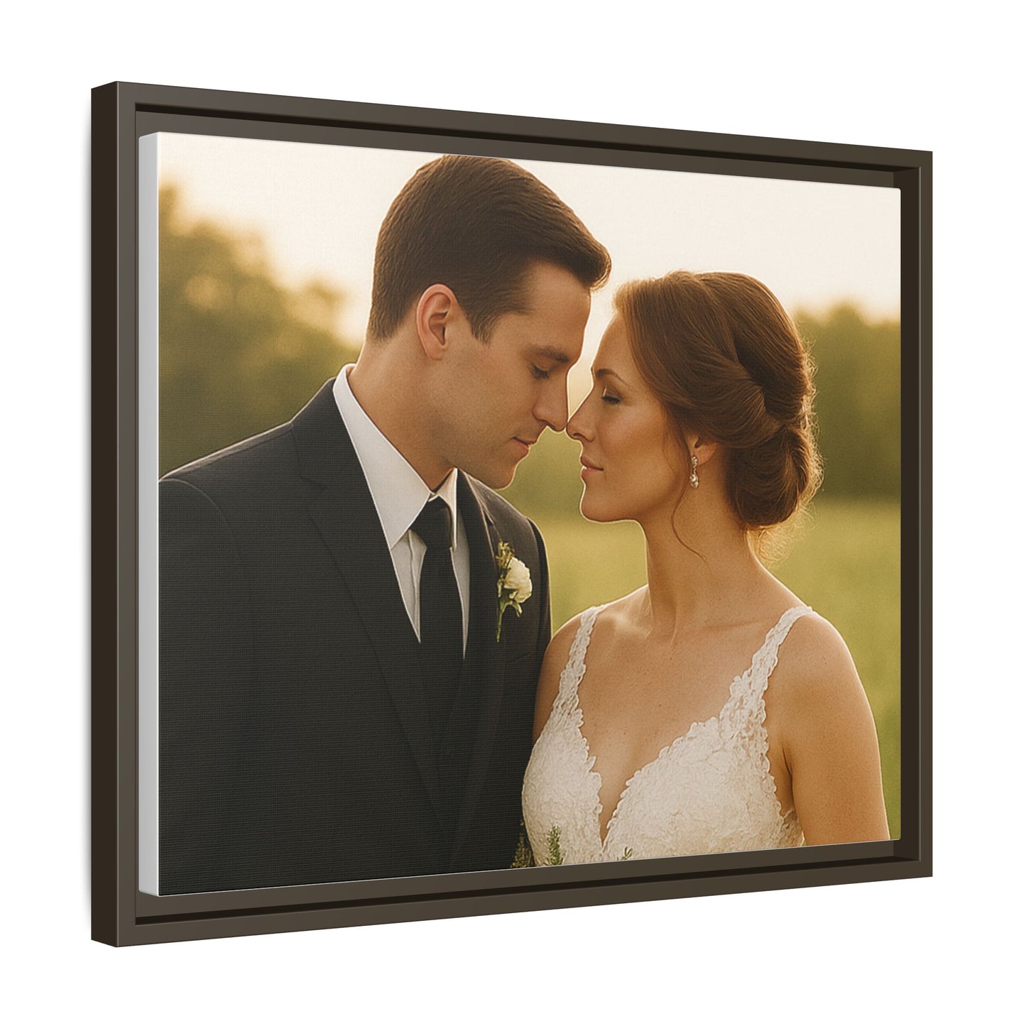 Custom Wedding Frame Horizontal Matte Canvas