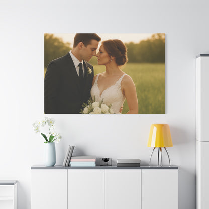 Custom Wedding Matte Horizontal Canvas