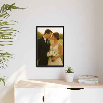 Custom Wedding Frame Vertical Matte Canvas