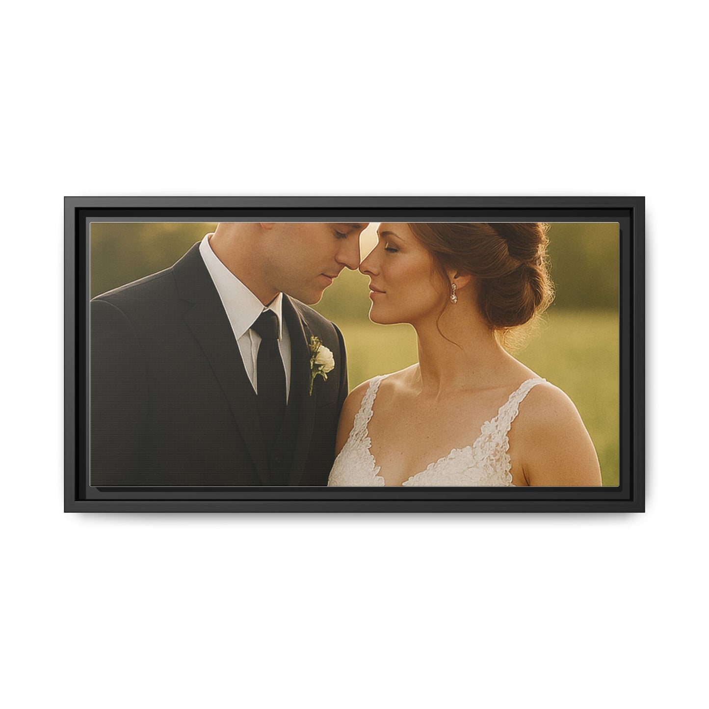 Custom Wedding Frame Horizontal Matte Canvas