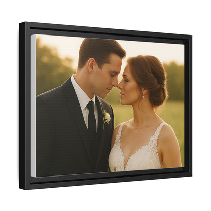 Custom Wedding Frame Horizontal Matte Canvas