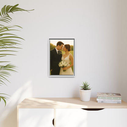 Custom Wedding Frame Vertical Matte Canvas