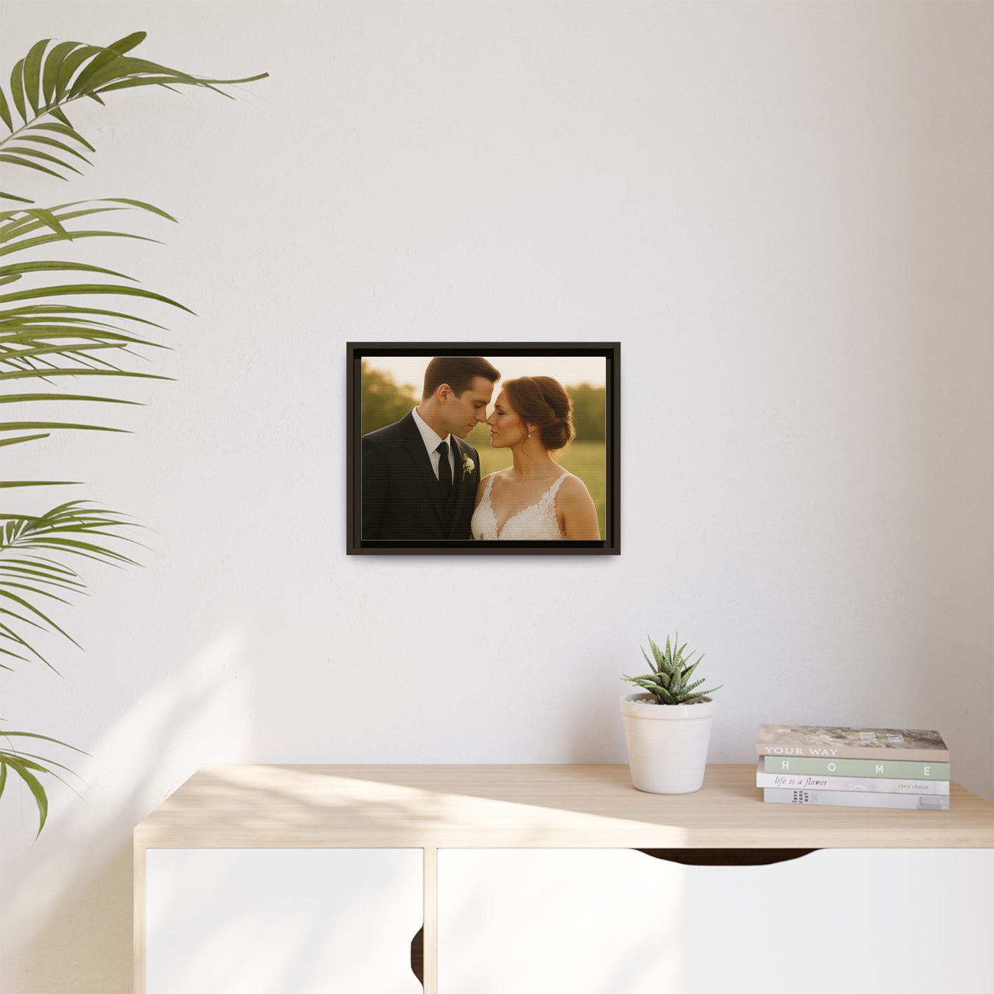 Custom Wedding Frame Horizontal Matte Canvas