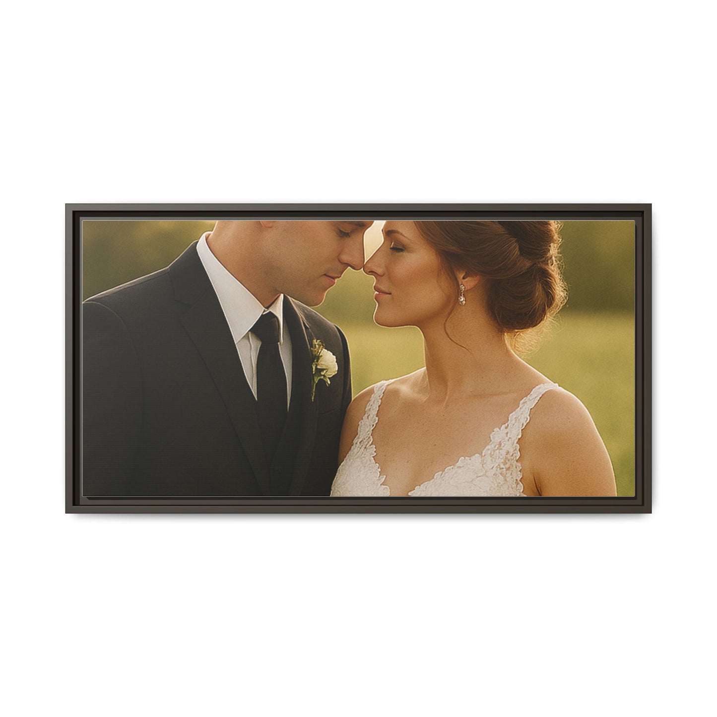 Custom Wedding Frame Horizontal Matte Canvas