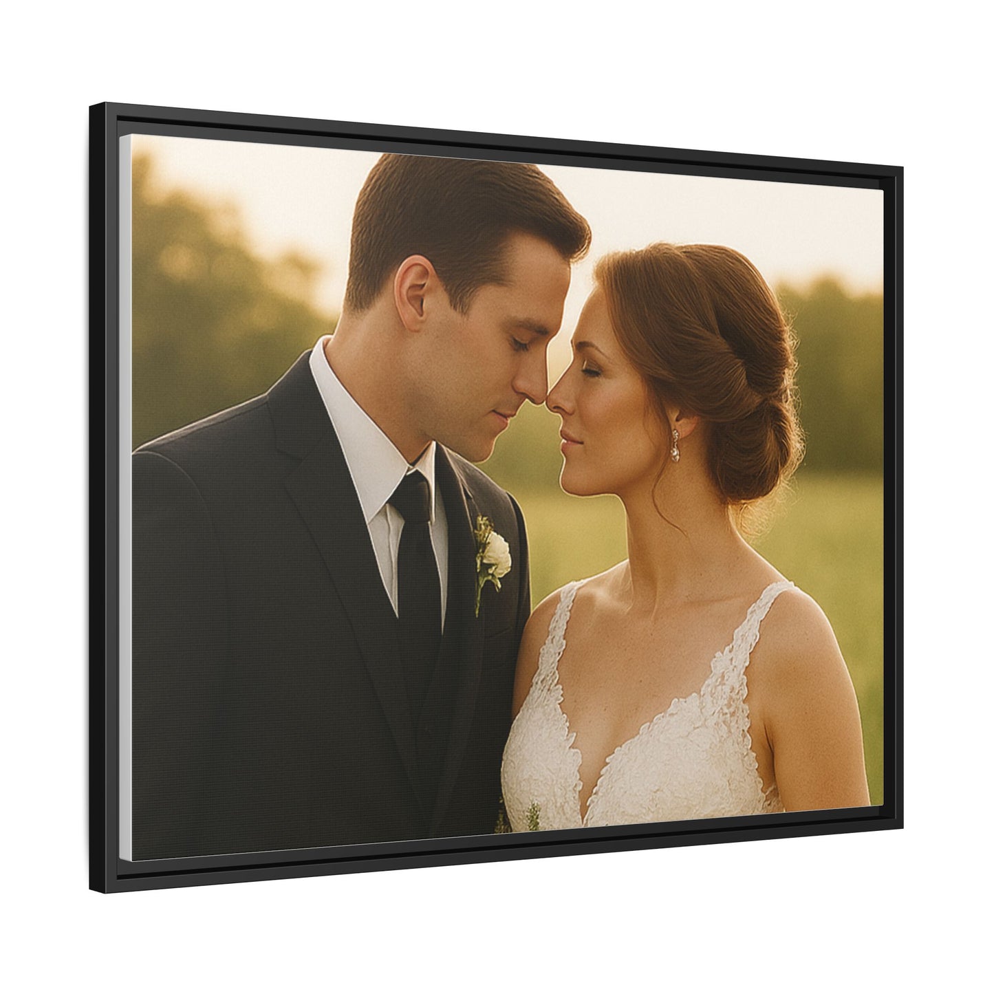 Custom Wedding Frame Horizontal Matte Canvas