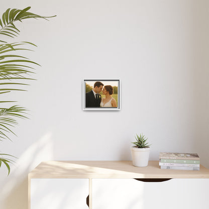 Custom Wedding Frame Horizontal Matte Canvas