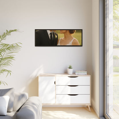 Custom Wedding Frame Horizontal Matte Canvas