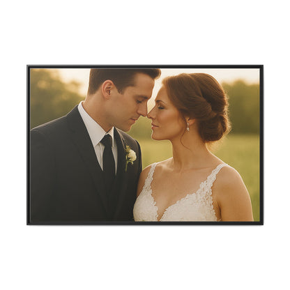 Custom Wedding Frame Horizontal Matte Canvas