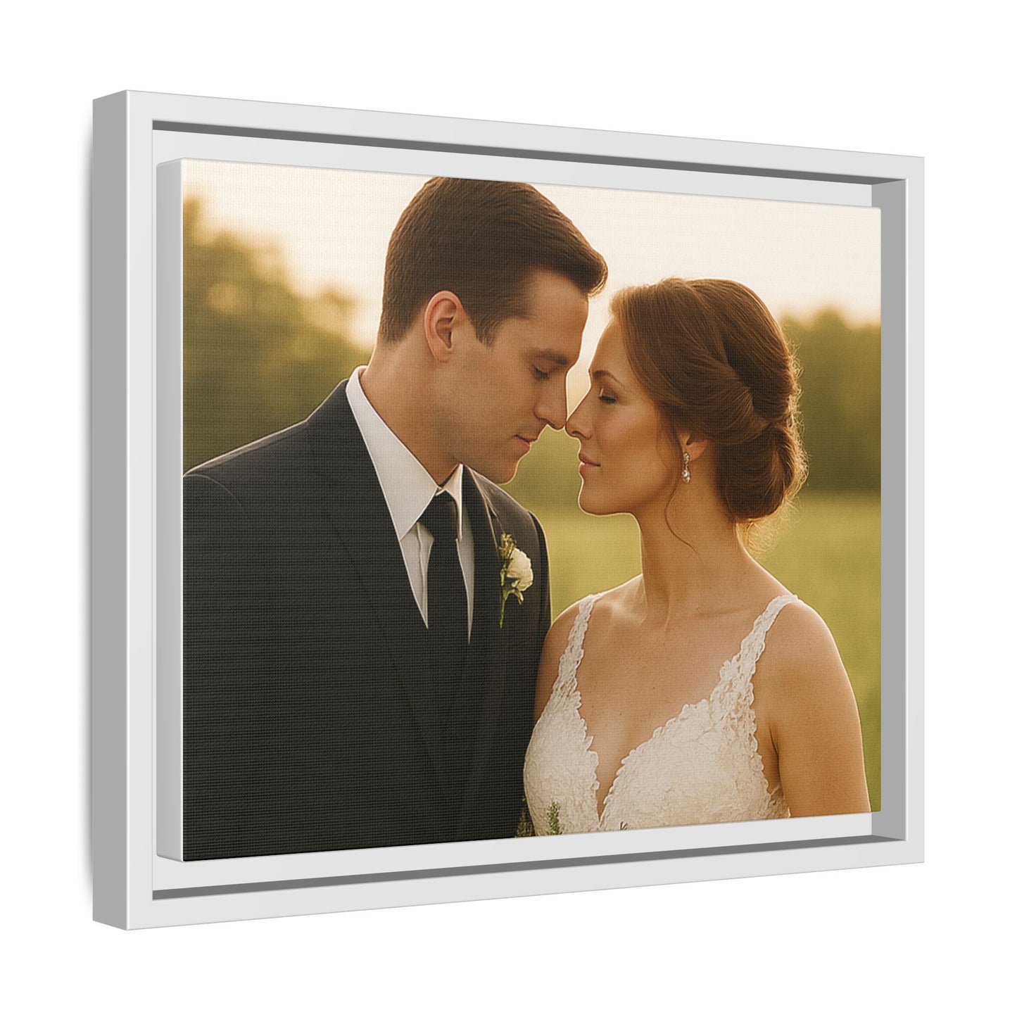 Custom Wedding Frame Horizontal Matte Canvas