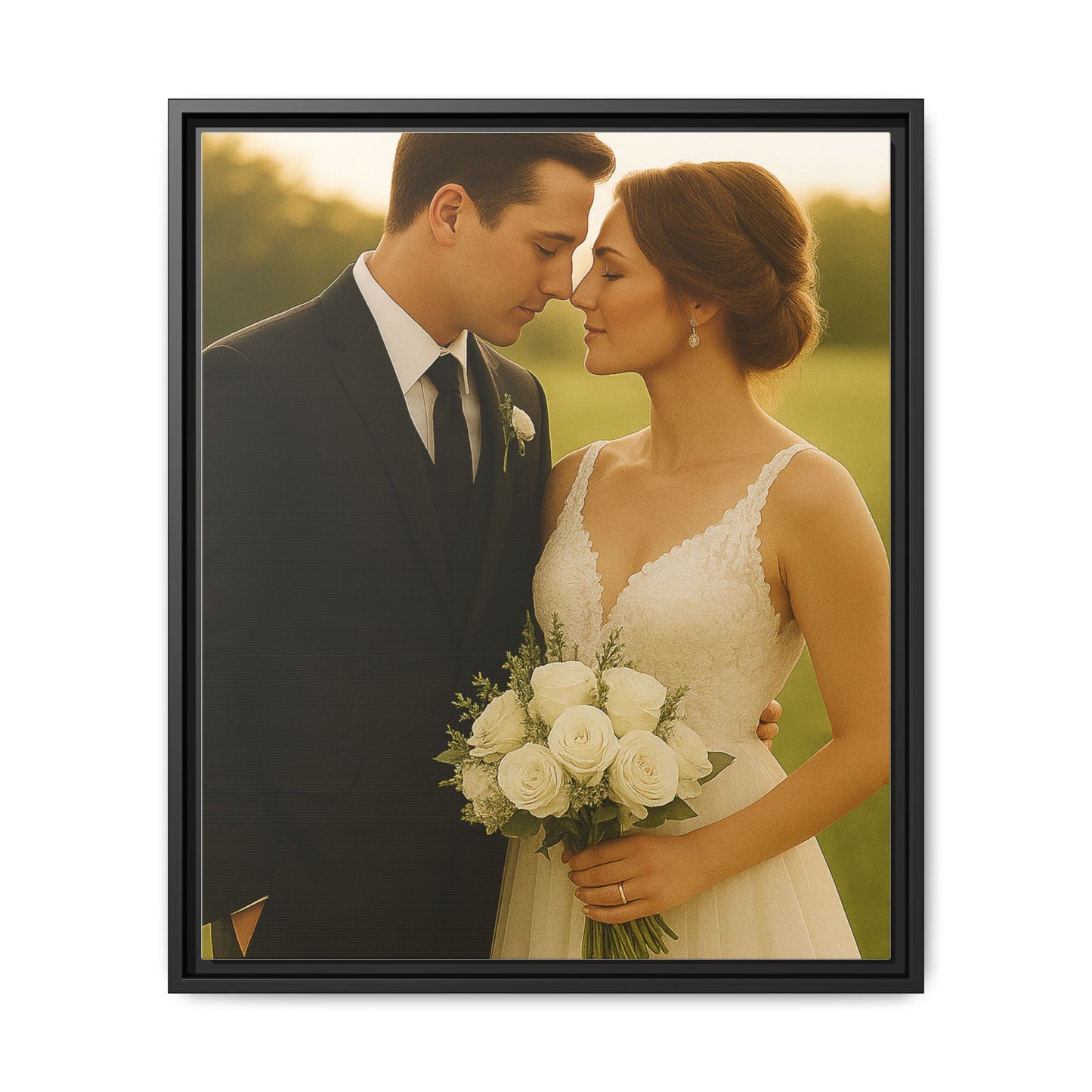 Custom Wedding Frame Vertical Matte Canvas