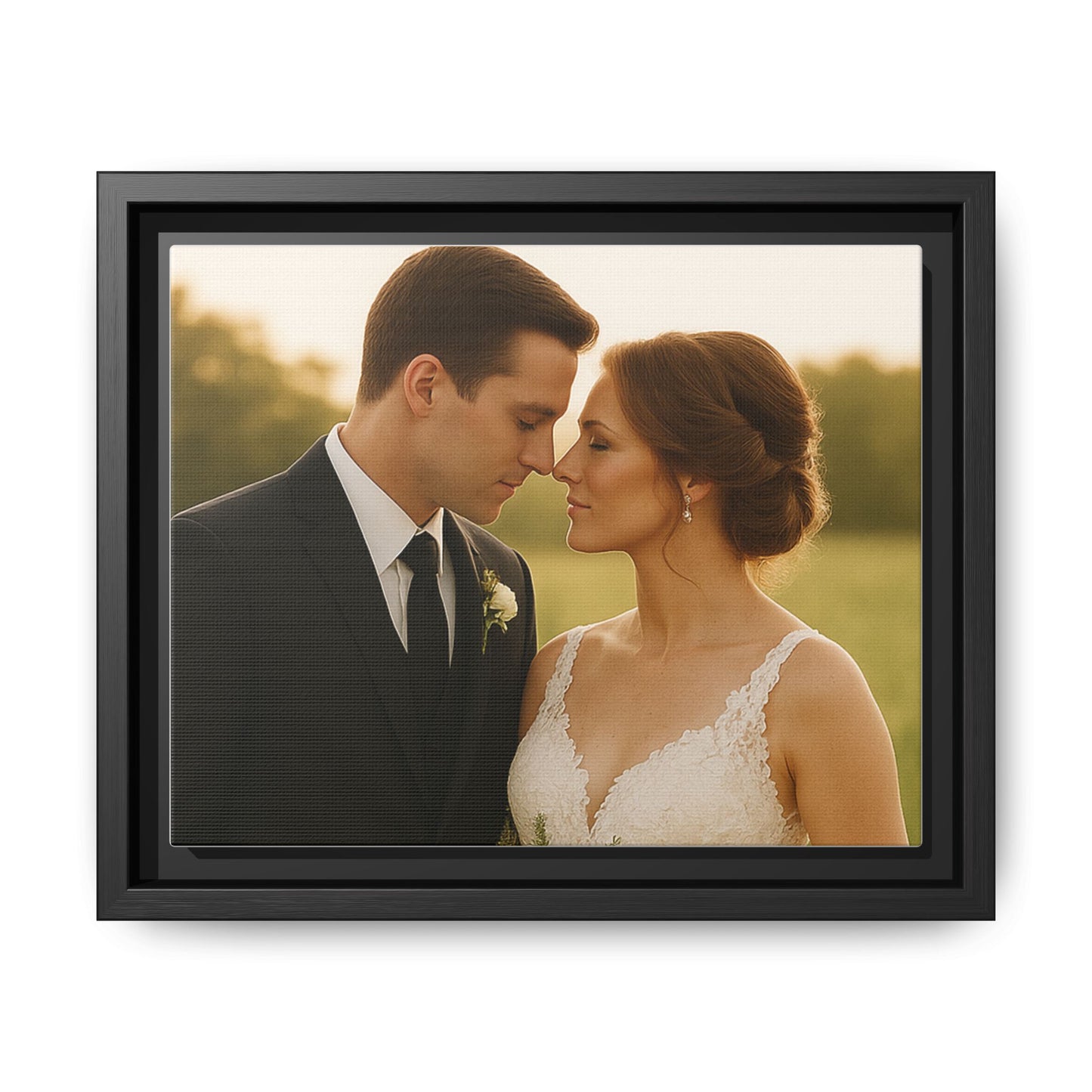 Custom Wedding Frame Horizontal Matte Canvas