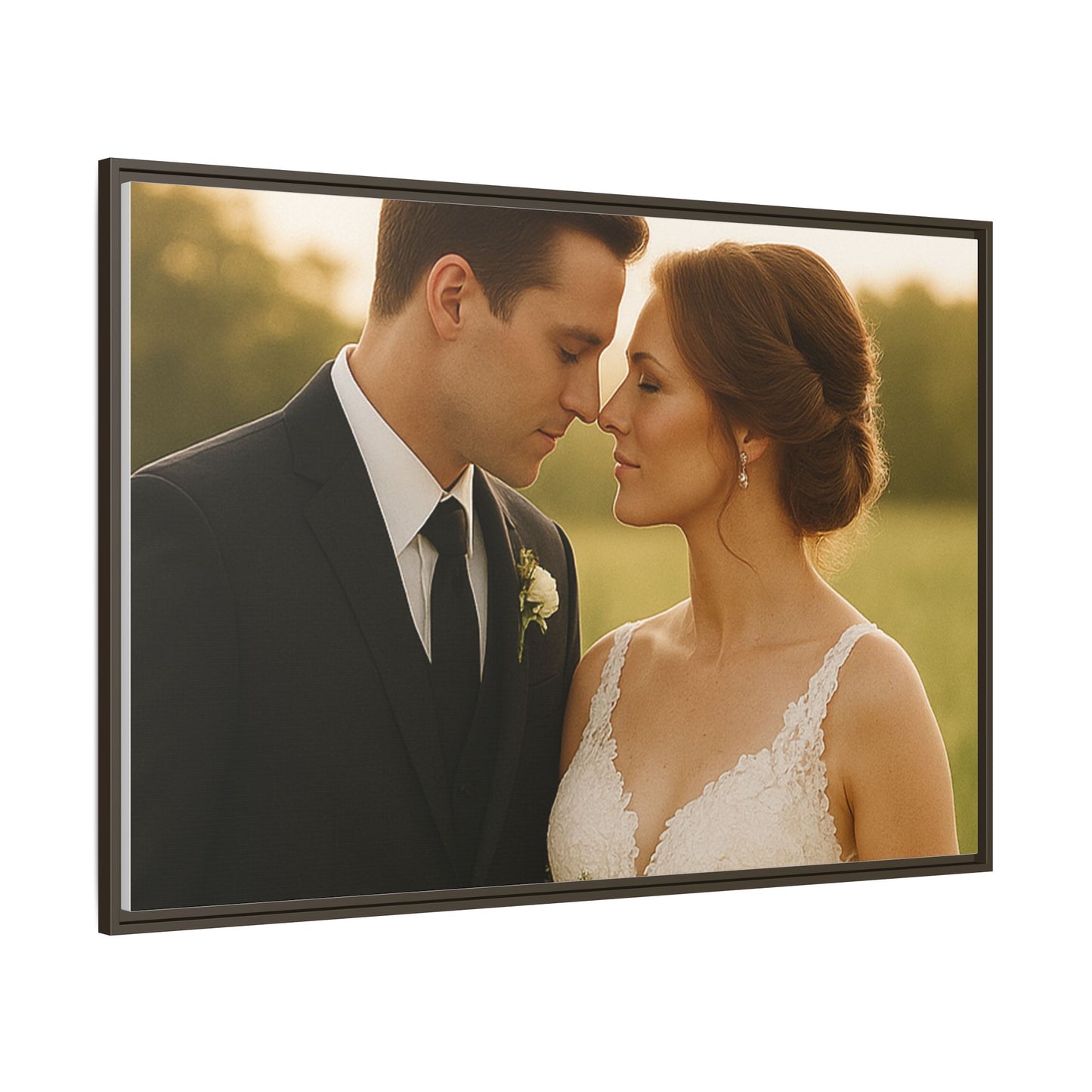 Custom Wedding Frame Horizontal Matte Canvas