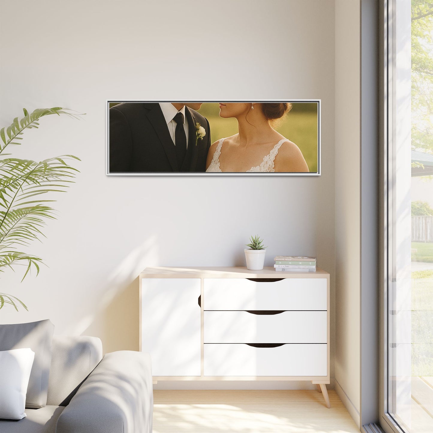 Custom Wedding Frame Horizontal Matte Canvas
