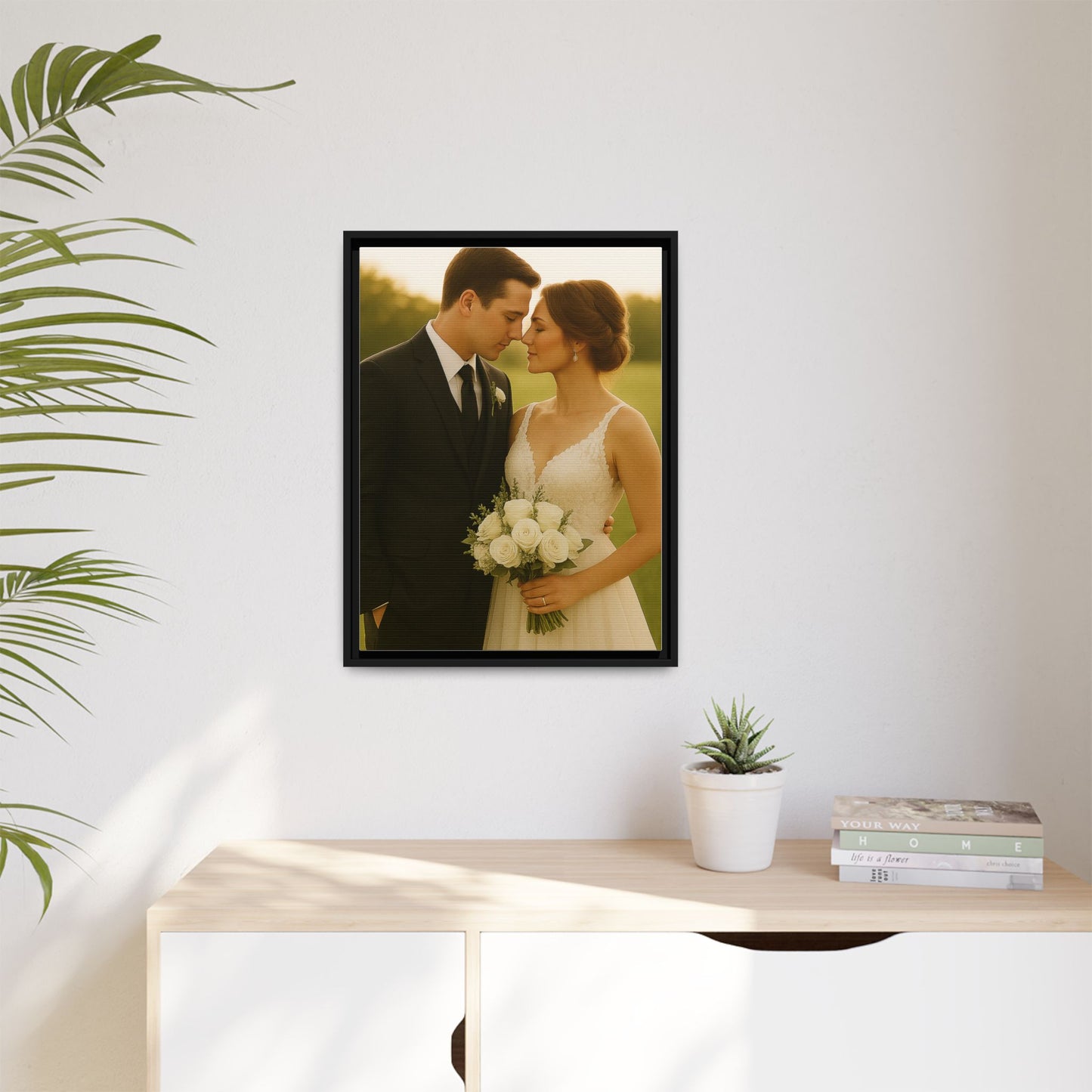 Custom Wedding Frame Vertical Matte Canvas