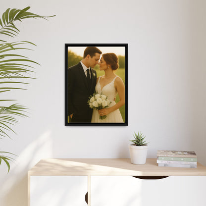 Custom Wedding Frame Vertical Matte Canvas