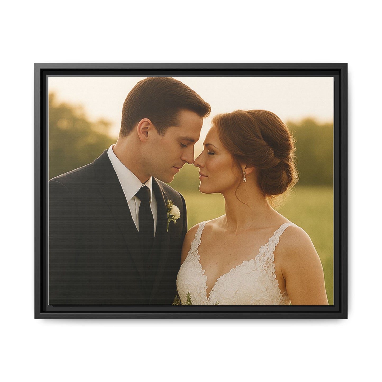 Custom Wedding Frame Horizontal Matte Canvas