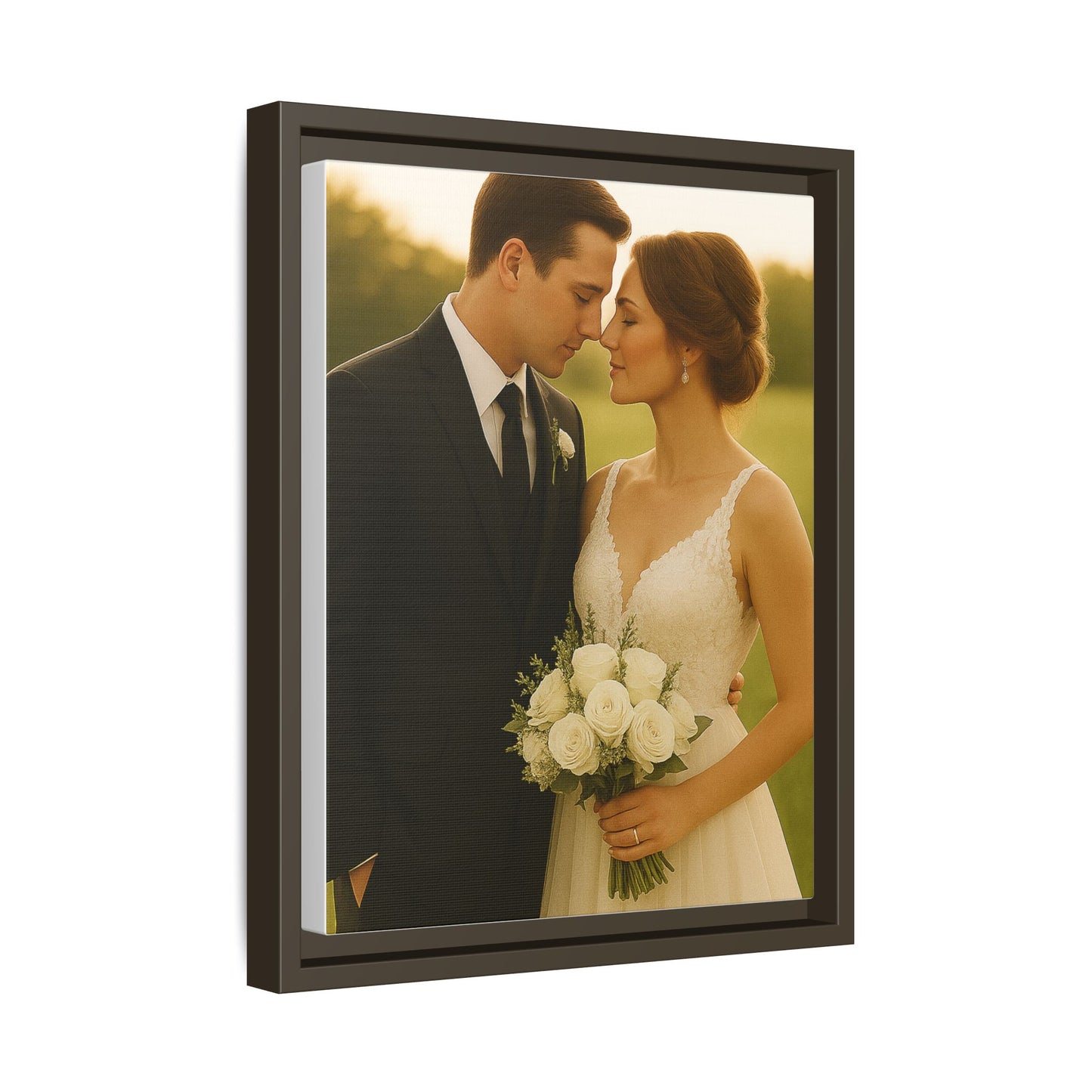 Custom Wedding Frame Vertical Matte Canvas