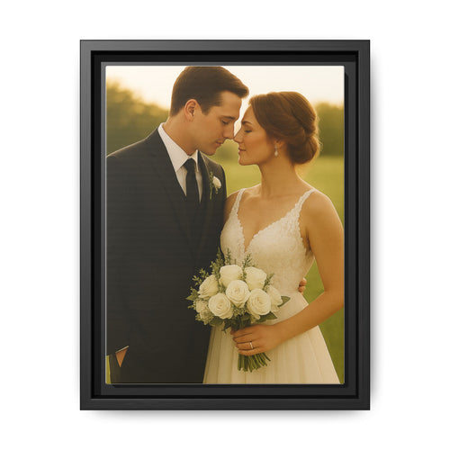 Custom Wedding Frame Vertical Matte Canvas