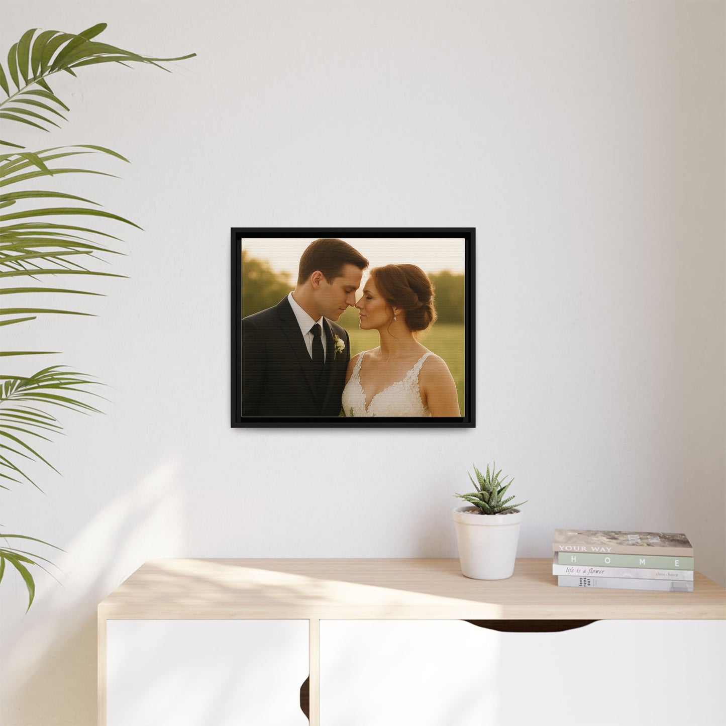 Custom Wedding Frame Horizontal Matte Canvas