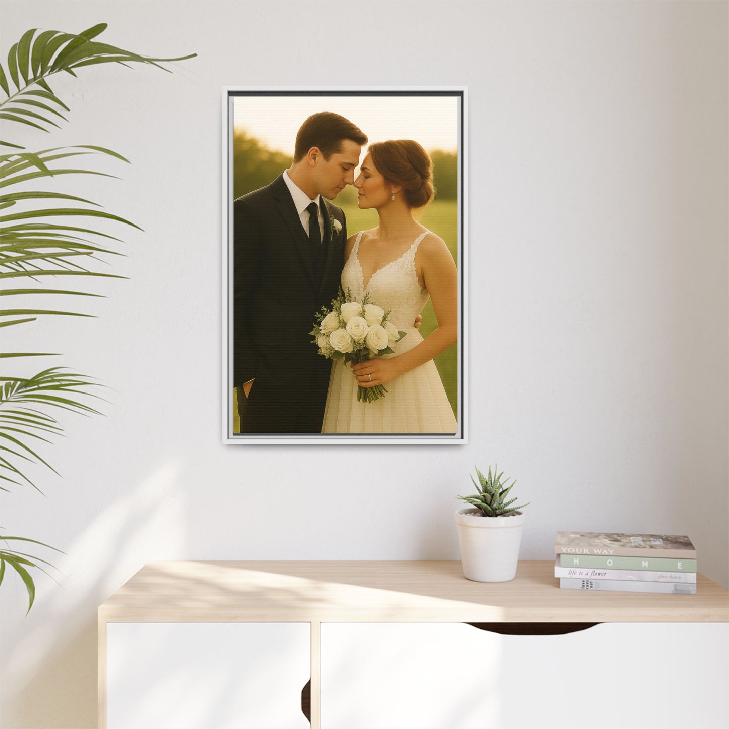 Custom Wedding Frame Vertical Matte Canvas
