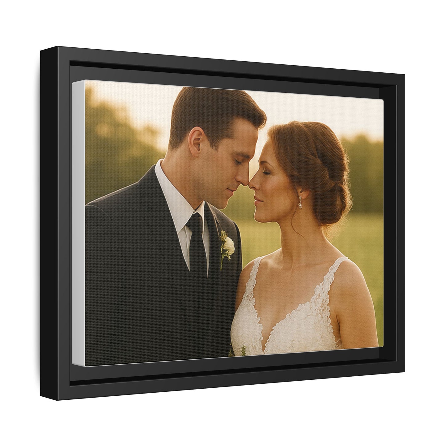Custom Wedding Frame Horizontal Matte Canvas