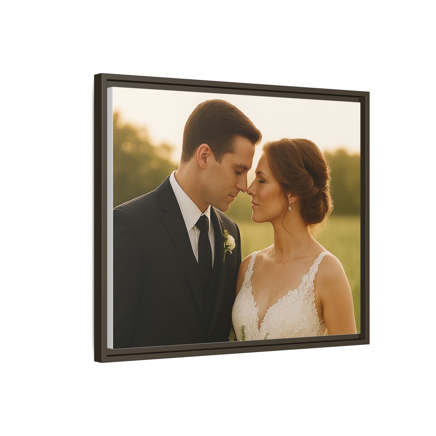 Custom Wedding Frame Horizontal Matte Canvas