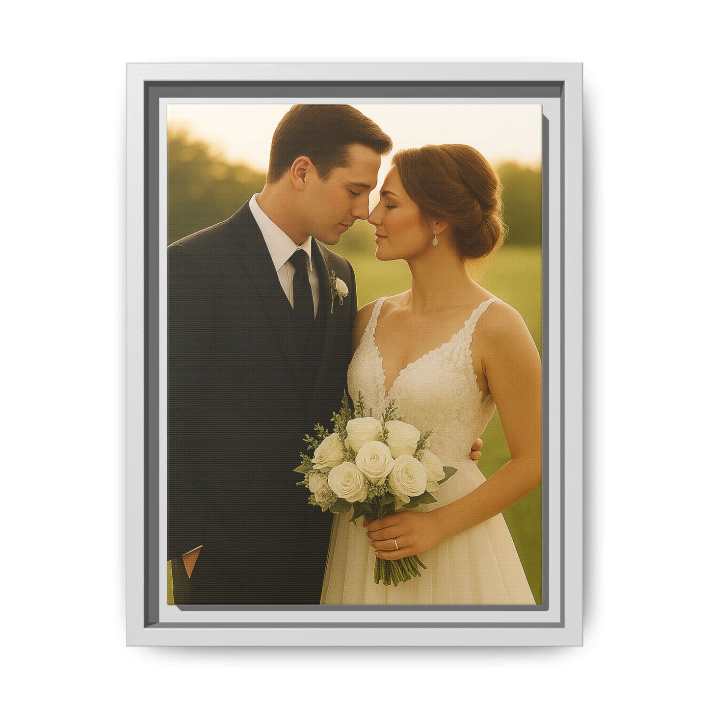 Custom Wedding Frame Vertical Matte Canvas