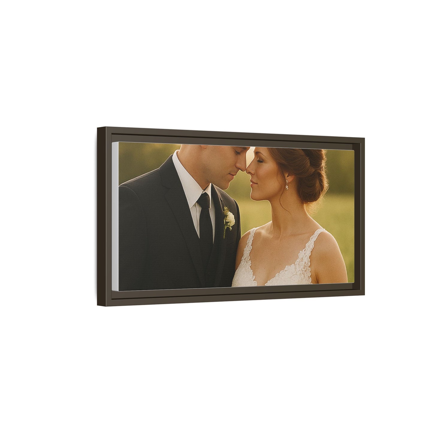 Custom Wedding Frame Horizontal Matte Canvas