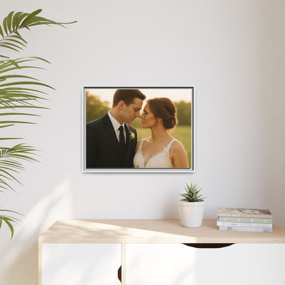 Custom Wedding Frame Horizontal Matte Canvas