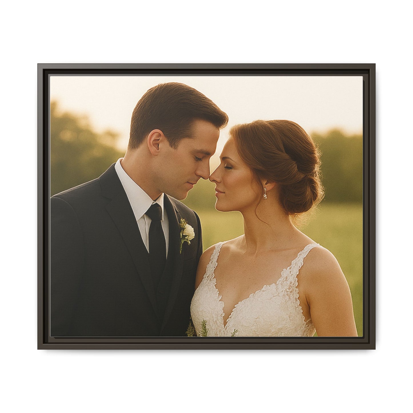 Custom Wedding Frame Horizontal Matte Canvas