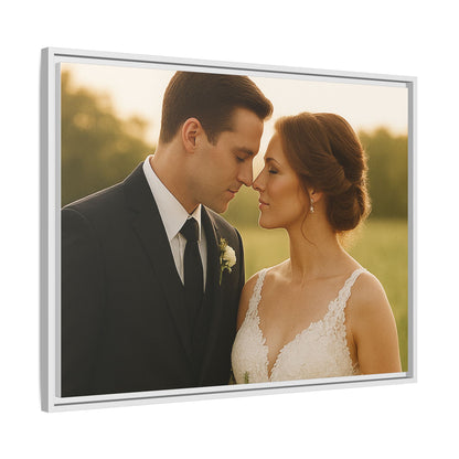 Custom Wedding Frame Horizontal Matte Canvas
