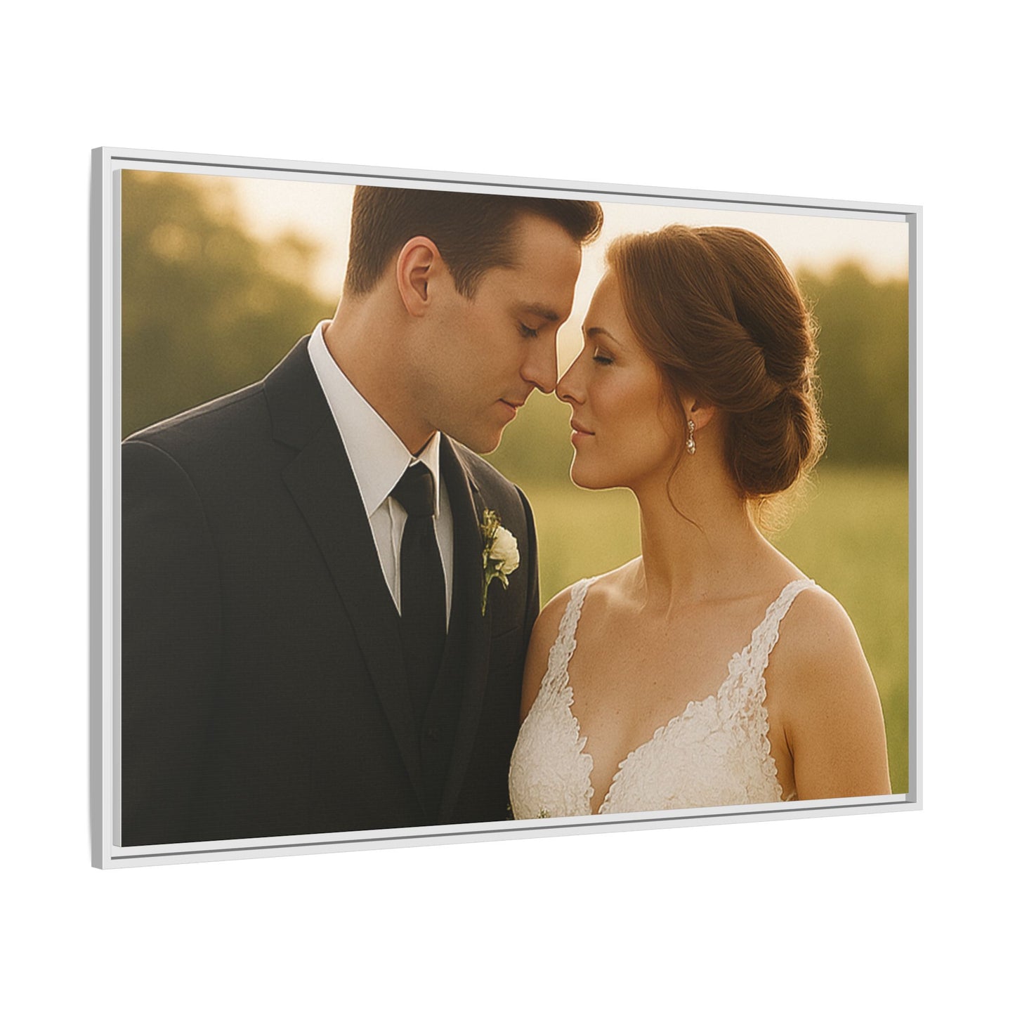 Custom Wedding Frame Horizontal Matte Canvas
