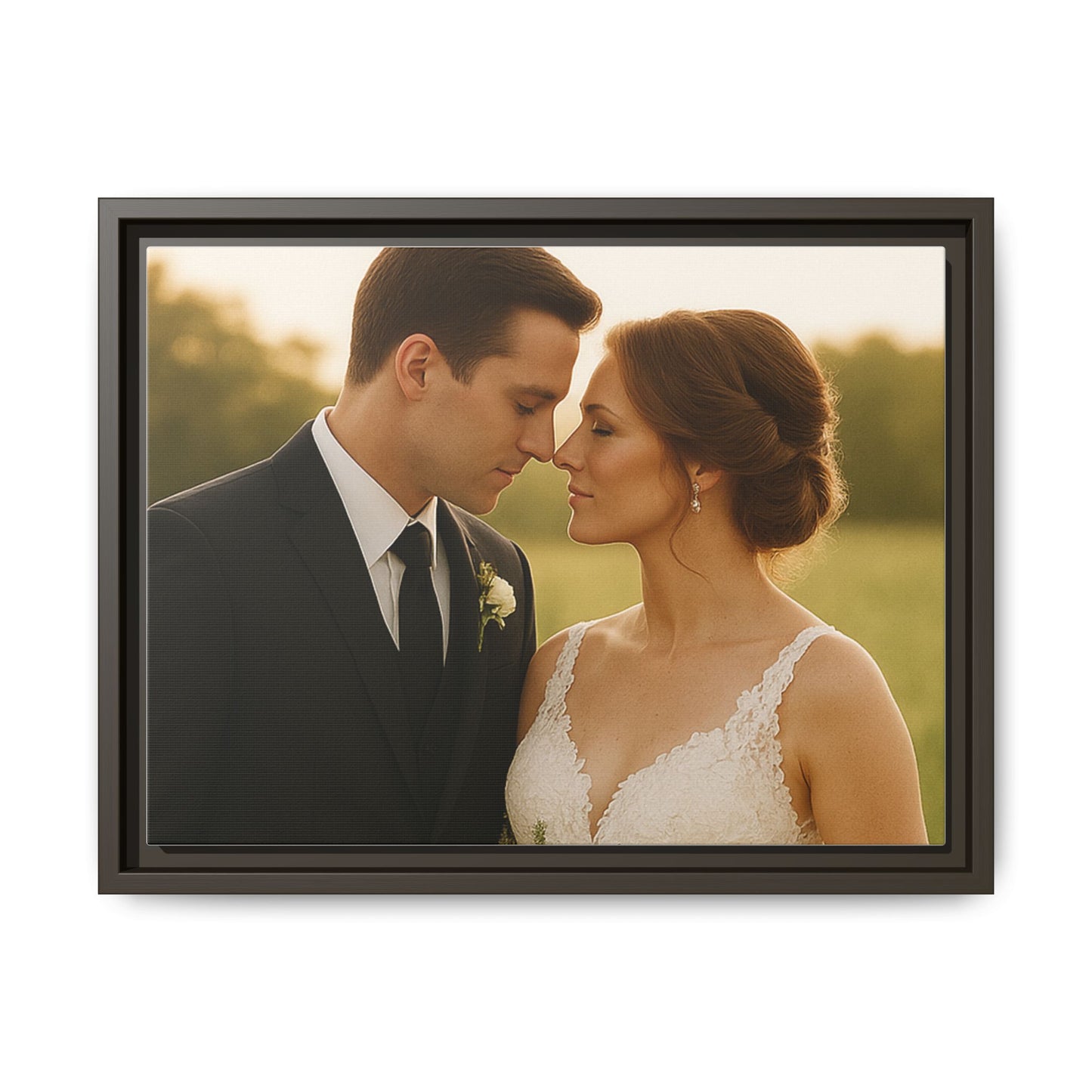 Custom Wedding Frame Horizontal Matte Canvas