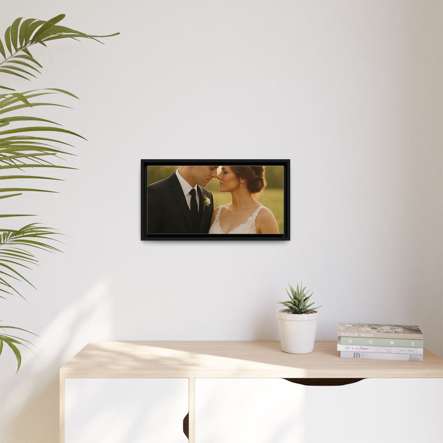 Custom Wedding Frame Horizontal Matte Canvas