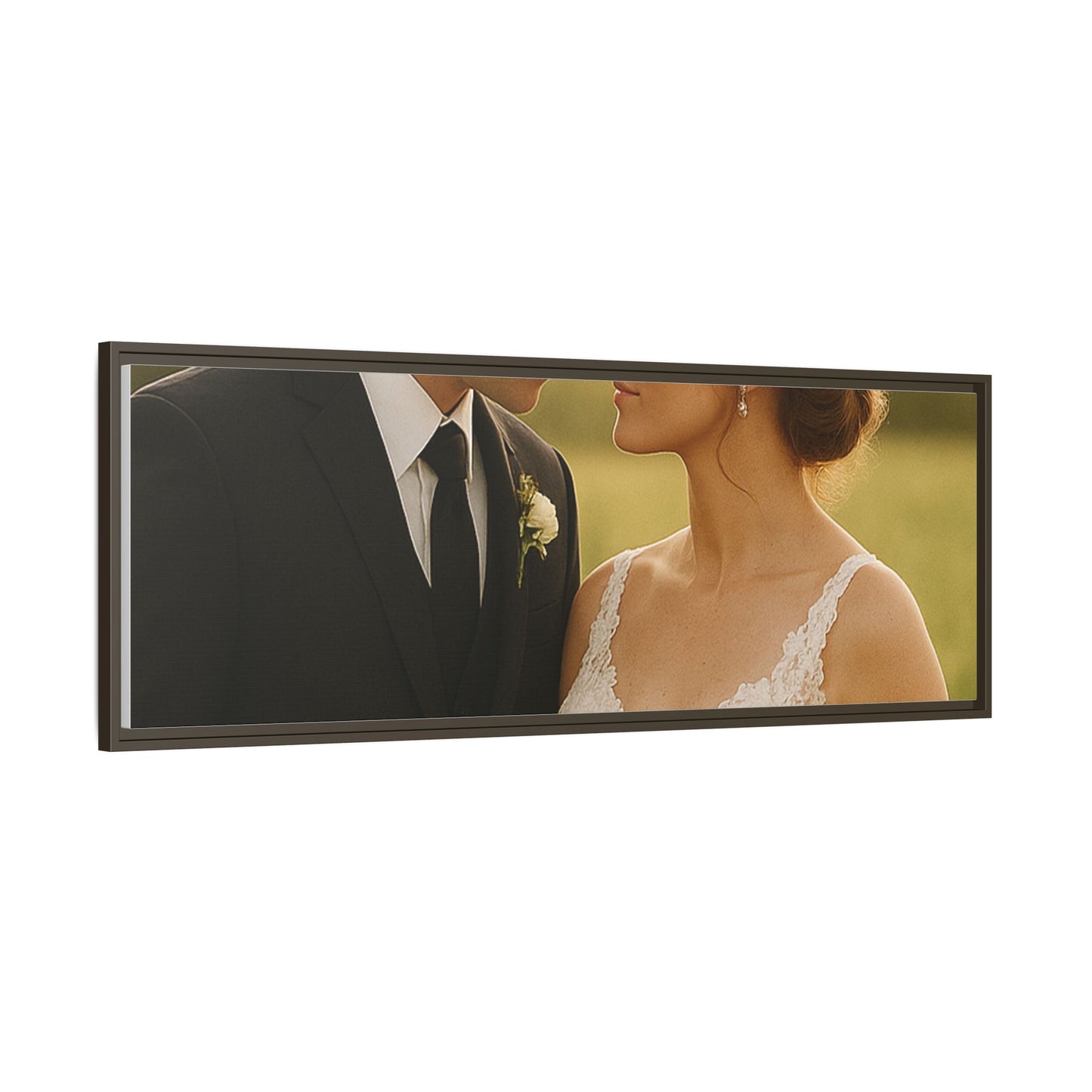 Custom Wedding Frame Horizontal Matte Canvas