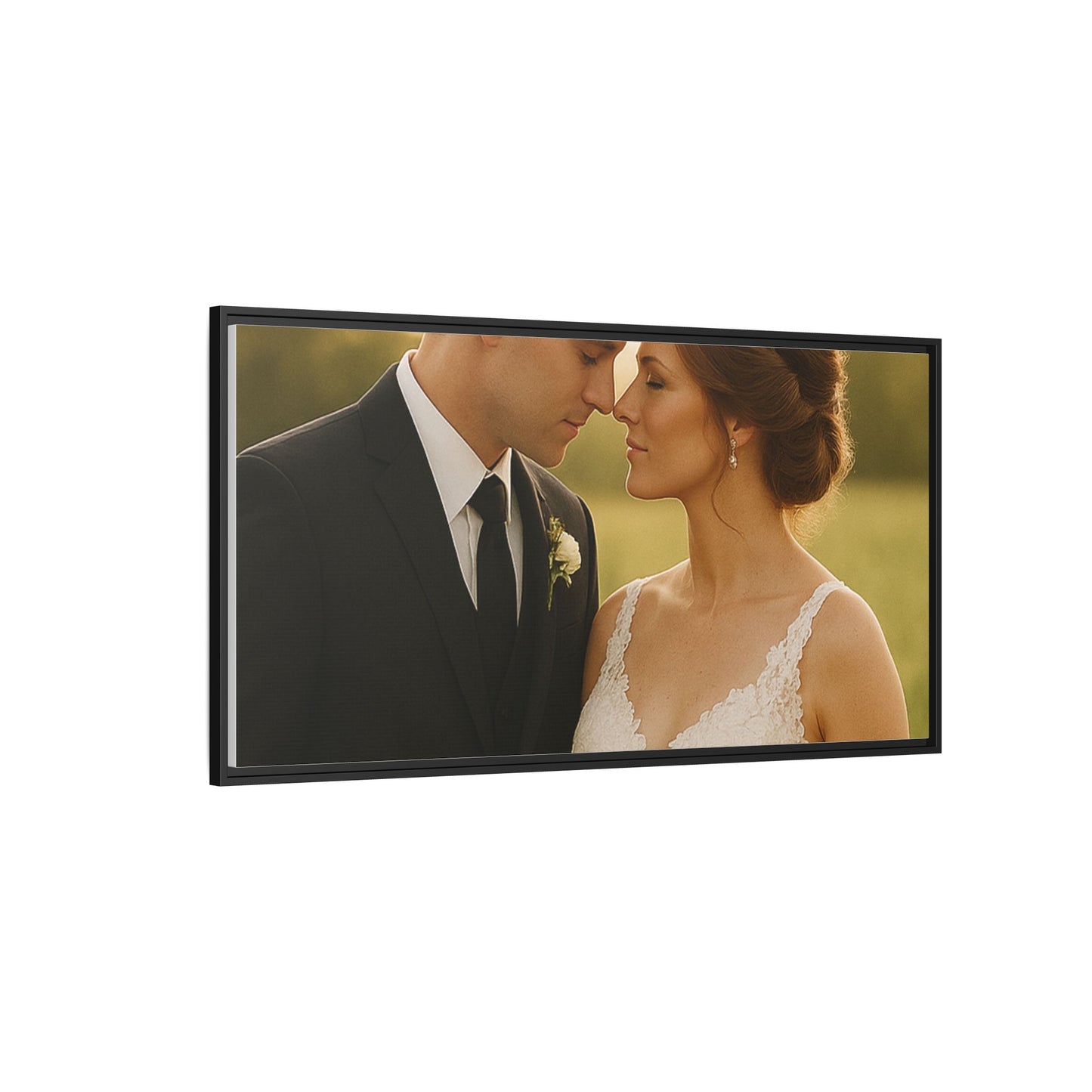 Custom Wedding Frame Horizontal Matte Canvas