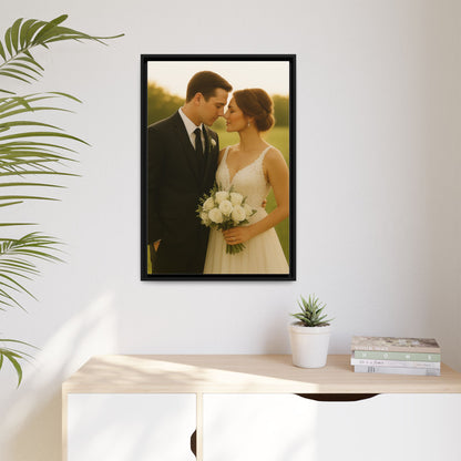 Custom Wedding Frame Vertical Matte Canvas