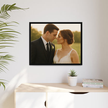 Custom Wedding Frame Horizontal Matte Canvas